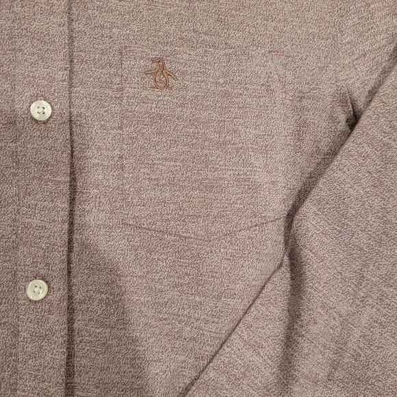 Penguin Men's Plum Wine Long Sleeved Shirt - Picture 4 of 10